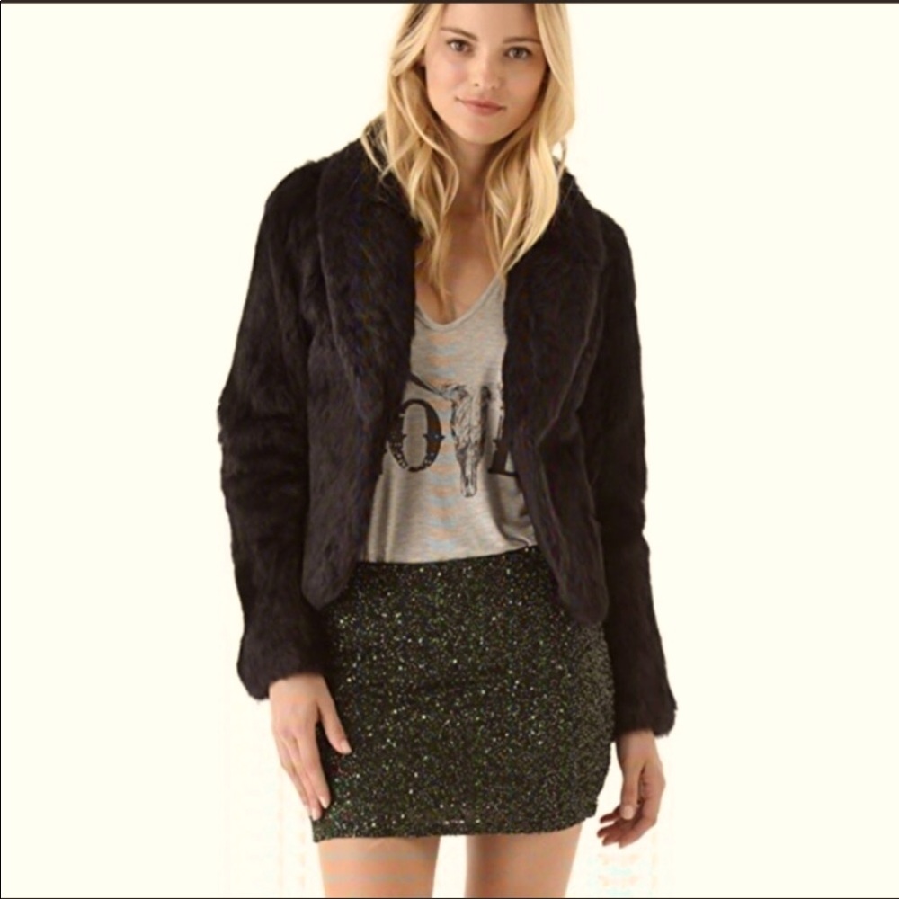 XS Haute Hippie Emerald Green Beaded Skirt